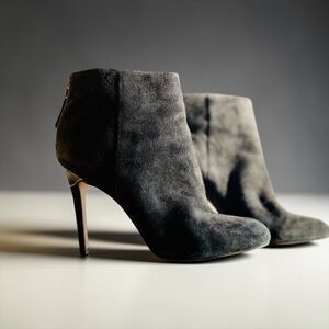 Sam Edelman x Revolve Kourtney Stiletto Suede Bootie Black SZ 8.5